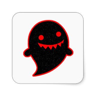 Black Ghost Square Sticker
