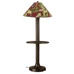 Patio Living Concepts Catalina 16 in. Outdoor Bronze Floor Lamp with Tray Table and Lacquer Shade 23697