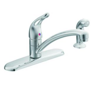 MOEN Chateau Single Loop Handle Kitchen Faucet with Matching Side Spray in Chrome 7460