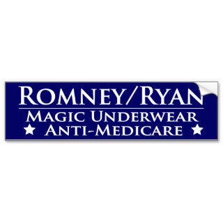Romney/Ryan Magic Underwear and No More Medicare Bumper Stickers