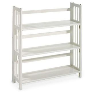 Home Decorators Collection Folding/Stacking 38 in. H x 35 in. W White 3 Shelf Bookcase 3323220410
