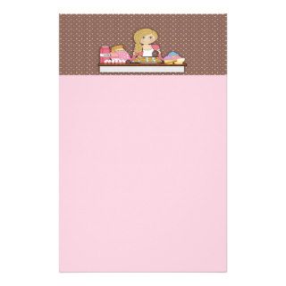 Baker Cupcakes Note Paper Stationery Design