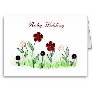 Ruby Wedding Anniversary Greeting Cards