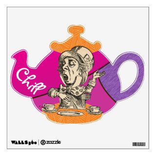 Personalize Alice In Wonderland Tea Pot Wall Decal