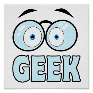 Cartoon Eyes With Glasses GEEK Poster