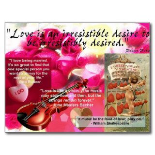 Love Collage with Quotes Post Cards