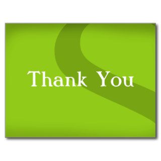 Green Background Thank You Post Cards