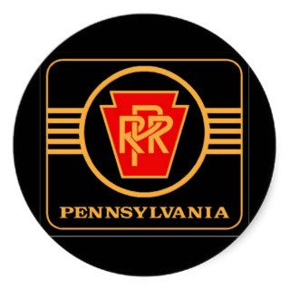 Pennsylvania Railroad Logo, Black & Gold Round Sticker