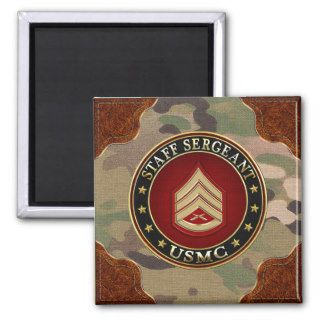 U.S. Marines Staff Sergeant (USMC SSgt) [3D] Magnet