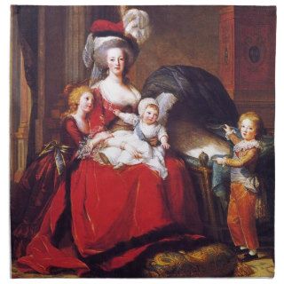 Vigée Lebrun   Marie Antoinette and her children Cloth Napkins