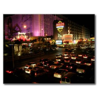 Vegas strip at night   postcard