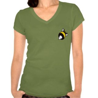 Pocket Positioned Cartoon Stinging Bee Female Tee Shirt