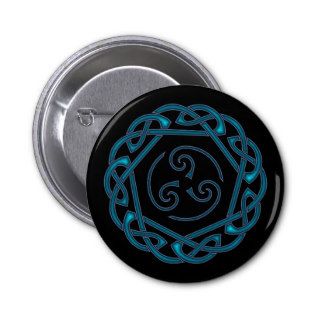 Blue Triskelion Knot Button