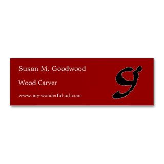 Artistic Letter "G" Hand Lettered Style Initial Business Card