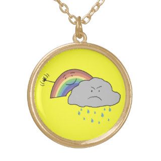 Cheerful Rainbow Behind a Cloud Necklace