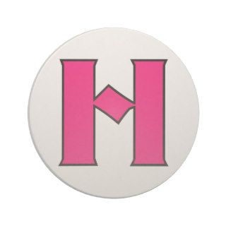Monogram Letter H (Style 5) Coaster