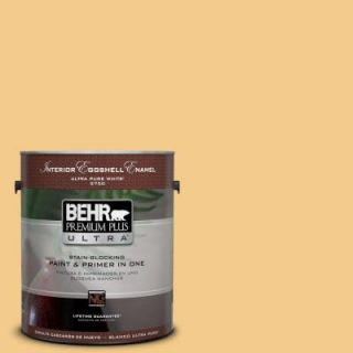 BEHR Premium Plus Ultra Home Decorators Collection 1 gal. #HDC CL 16 Beacon Yellow Eggshell Enamel Interior Paint 275401