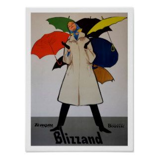 Vintage Fashion Advertisement, French, Raincoats Poster
