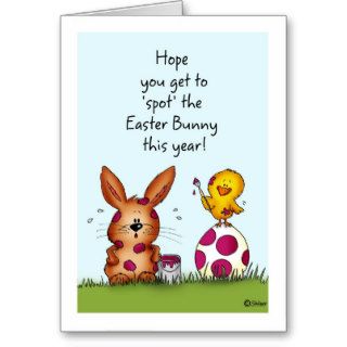 Chick is spotting the Easter Bunny   Humorous East Cards