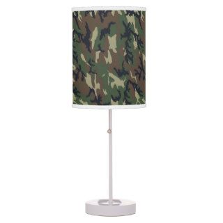 Woodland Camouflage Military Background Table Lamps