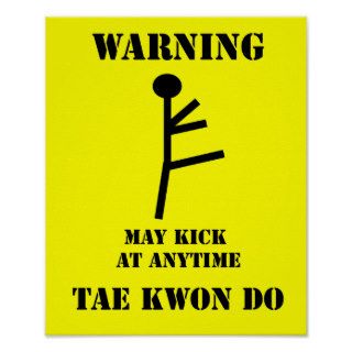 Taekwondo Warning Poster Print