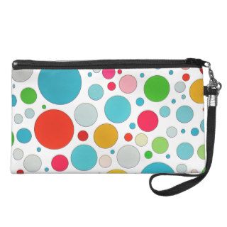 Cool cute different size bubbles and polka dots wristlet purse