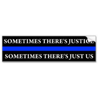 Police Blue Thin Line Bumper Sticker(Justice)