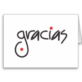 Gracias   thank you in any language greeting card