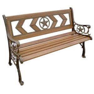 Parkland Heritage Texas 49 1/2 in. Natural Wood Tone Patio Park Bench SL6818AB MP