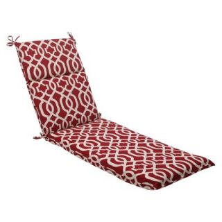 Outdoor Chaise Lounge Cushion   Red/White Geometric