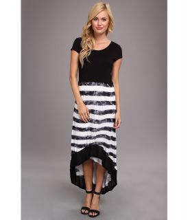 kensie Textured Stripe Dress MB Womens Dress (Black)