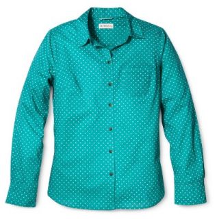 Merona Womens Favorite Button Down Shirt   Lawn   Turquoise   XS