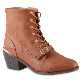 CALL IT SPRING Call It Spring Moak Lace Up Boots, Cognac/bronze, Womens