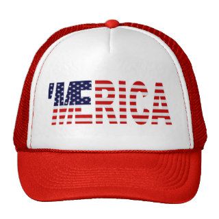 'MERICA US Flag Trucker Hat (red)