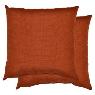 Threshold 2 Piece Outdoor Decorative Throw Pillow Set   Orange Textured