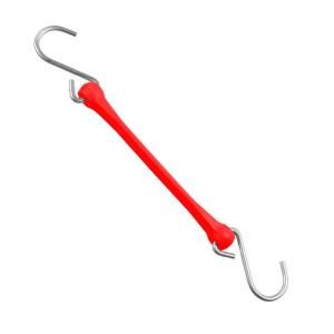 The Perfect Bungee 7 in. Polyurethane Bungee Strap with Stainless Steel S Hooks (Overall Length 12 in.) in Red BSH12R