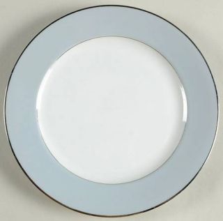 Seyei 398 (Rim) Salad Plate, Fine China Dinnerware   Gray Color Band,Platinum Tr