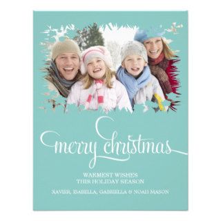 4.25 x 5.5 Merry Christmas  Photo Holiday Card Personalized Announcement