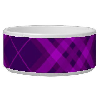 Plaids, Checks, Tartans purple and deep magenta Dog Bowl