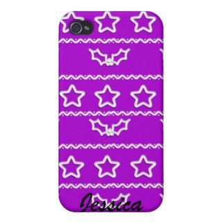 White Icing on Purple Background Cookie Iphone 4 C iPhone 4/4S Cases