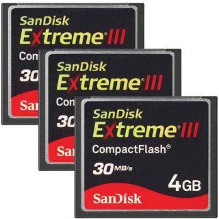 SanDisk 4 GB Extreme III Compact Flash Memory Card   Pack of 3 Computers & Accessories