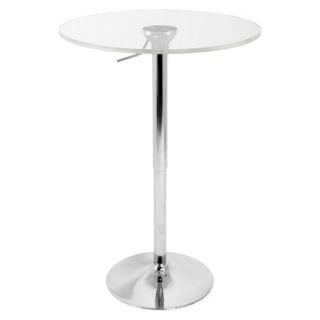 Bistro Table Acrylic Adjustable Bar Table   Silver/Clear