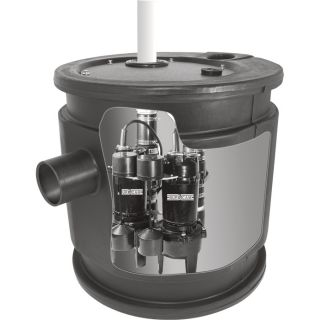BurCam Cast Iron Duplex Sewage Pump System   3600/7100 GPH, 4/10 HP, Model