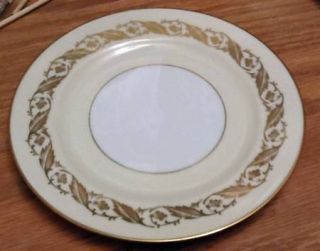 Noritake 5298 Bread & Butter Plate, Fine China Dinnerware   Gold Leaf Band, Crea