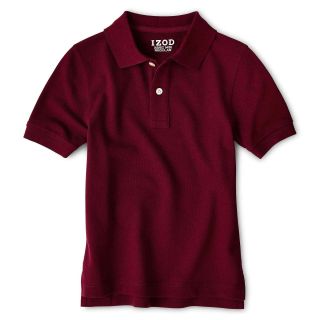 Izod Short Sleeve Polo Shirt   Boys 4 20, Burgundy, Boys
