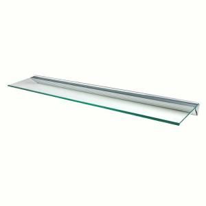Wallscapes Glacier Clear Glass Shelf with Silver Bracket Shelf Kit (Price Varies By Size) GL12020CLKIT