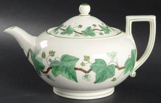 Wedgwood Napoleon Ivy Green Teapot & Lid, Fine China Dinnerware   QueenS Ware,