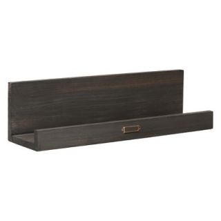 Wall Shelf BP Industries 22 Weathered Picture Ledge with Label   Black