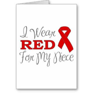 I Wear Red For My Niece (Red Ribbon) Cards