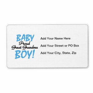Proud Great Grandma Baby Boy Gifts Custom Shipping Label